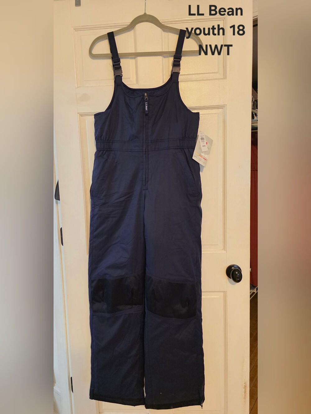 L.L. Bean Navy Kids One-Piece Snow Bib Overalls